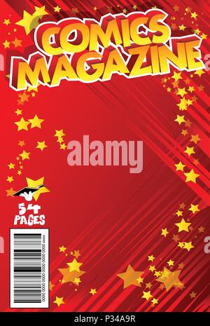 Editable comic book cover with abstract background. Stock Vector