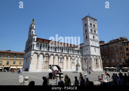 San Michele in Foro Church in Lucca, Italy Stock Photo