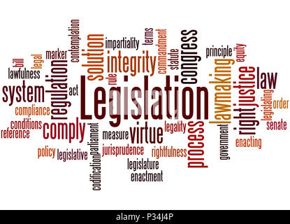 Legislation, word cloud concept on white background. Stock Photo