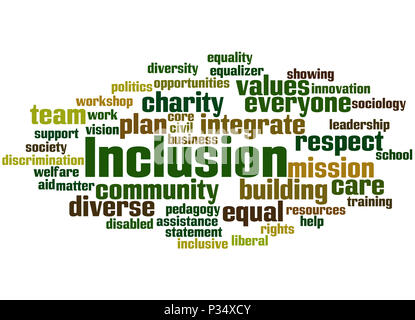 Inclusion, word cloud concept on white background Stock Photo - Alamy