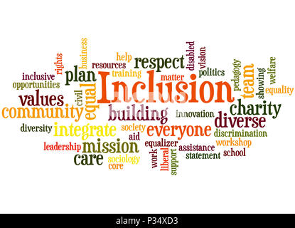 Inclusion, word cloud concept on balck background Stock Photo - Alamy