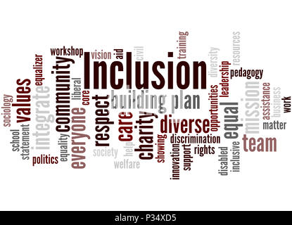 Inclusion, word cloud concept on white background Stock Photo - Alamy