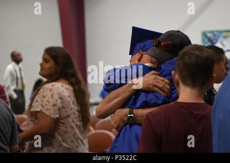 Cadets from the South Carolina Youth Challenge Academy Class 40 graduate from the 22-week Residential Phase of the program at McCrady Training Center, Eastover, South Carolina, June 13, 2018. Stock Photo