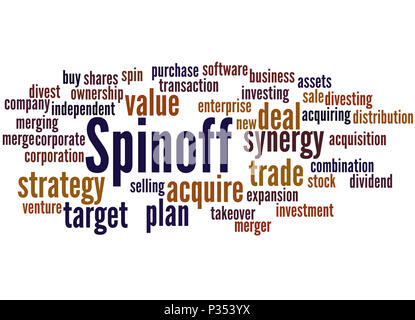 Spinoff, word cloud concept on white background. Stock Photo