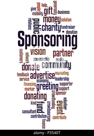 Sponsoring, word cloud concept on white background. Stock Photo