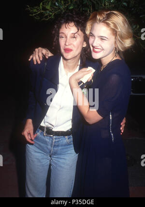 Actress Drew Barrymore with her mother Jaid arrive at the 55th annual