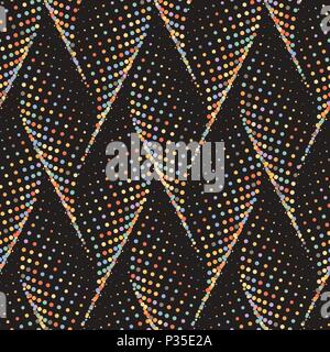 Colorful abstract dotted wave stylish texture. Endless modern halftone background. Vector seamless geometric pattern Stock Vector