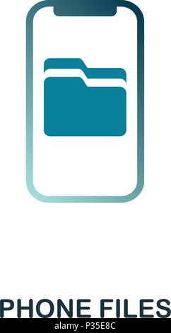 Phone Files icon. Flat style icon design. UI. Illustration of phone files icon. Pictogram isolated on white. Ready to use in web design, apps, software, print. Stock Vector