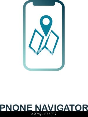 Phone Navigator icon. Flat style icon design. UI. Illustration of pnone navigator icon. Pictogram isolated on white. Ready to use in web design, apps, software, print. Stock Vector