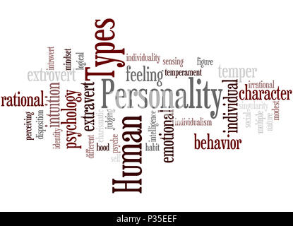 Human Personality Types, word cloud concept on white background Stock ...