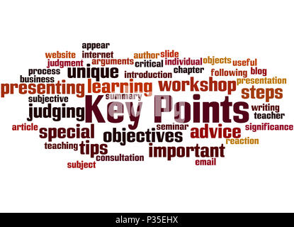 Key Points, word cloud concept on white background. Stock Photo