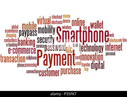 Smartphone Payment, word cloud concept on white background. Stock Photo