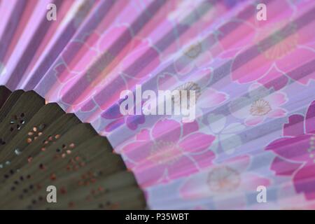Macro background texture of Japanese paper fans Stock Photo