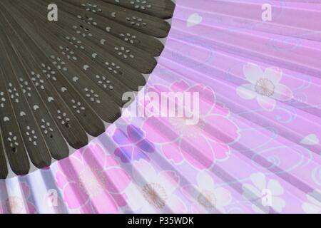 Macro background texture of Japanese paper fans Stock Photo
