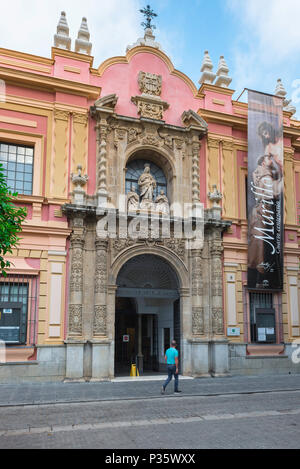 Museo de Bella Artes, view of the Baroque entrance to the Museo de Bellas Artes (Museum of Art) in the old town quarter of Seville - Sevilla - Spain. Stock Photo