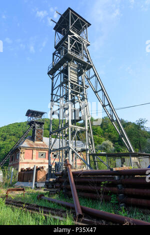 Hodrusa-Hamre: former mining conveyor tower in Slovakia, , Stock Photo