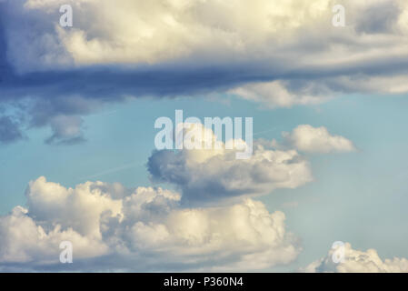 beautiful blue clouds in a thunderstorm, the sky before the rain, toned Stock Photo