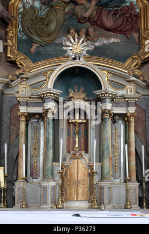 Tabernacle on the main altar in the parish church of Assumption in Sveta Marija na Muri, Croatia Stock Photo