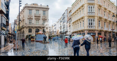 Historical centre with Palacio Pedreño of spanish city Cartagena, Calle Puertas de Murcia, Murcia, Spain Stock Photo