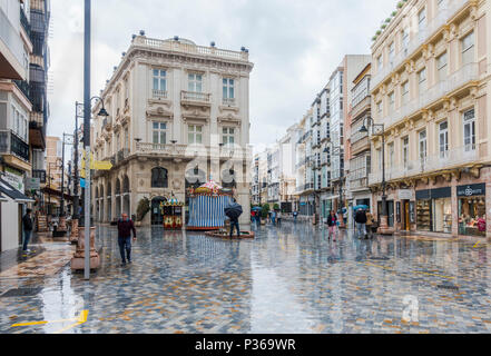 Historical centre with Palacio Pedreño of spanish city Cartagena, Calle Puertas de Murcia, Murcia, Spain Stock Photo