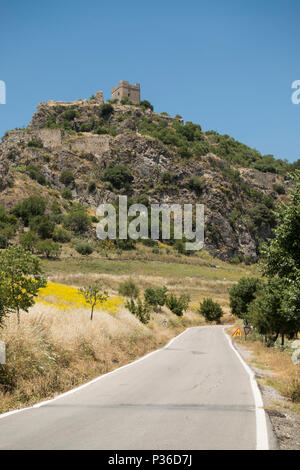 Moorish castle at Zahara de la Sierra, in Sierra de Grazalema Natural Park, Andalucia, Spain Stock Photo