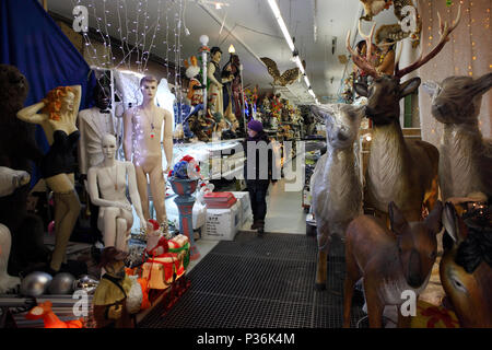 Zurich, Switzerland, woman is strolling through a trophy shop Stock Photo