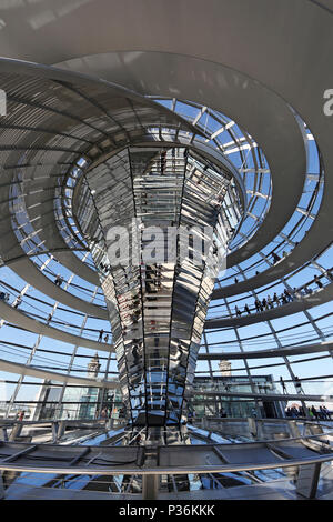 Berlin, Germany, visitors in the Reichstag dome Stock Photo