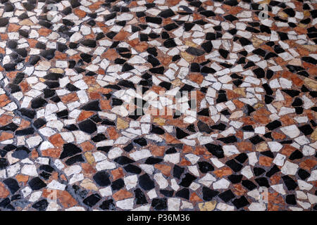 Decorative pavement texture, pattern of gravel stones, colorful texture background Stock Photo