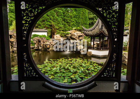 Chinese garden Lake around asian Stock Photo