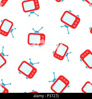 Television monitor icon seamless pattern background. Business concept vector illustration. Tv screen symbol pattern. Stock Vector