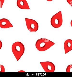 3D map pointer icon seamless pattern background. Business concept vector illustration. Gps navigation mark pointer destination symbol pattern. Stock Vector