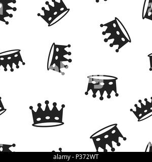 Crown diadem icon seamless pattern background. Business concept vector illustration. Royalty crown symbol pattern. Stock Vector