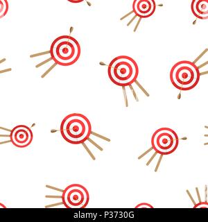 Target aim icon seamless pattern background. Business concept vector illustration. Dartboard sport target symbol pattern. Stock Vector