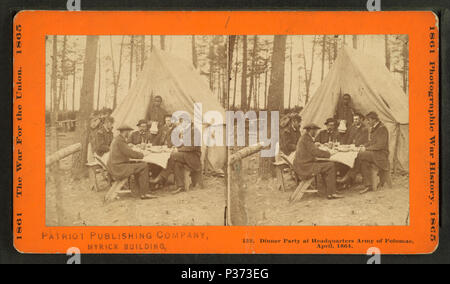 86 Dinner party at headquarters Army of Potomac, April, 1864, by Taylor &amp; Huntington Stock Photo