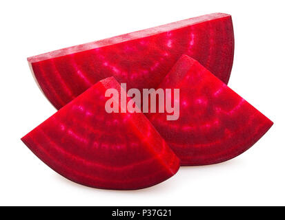 sliced beetroot path isolated Stock Photo