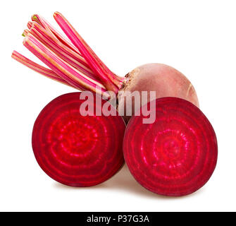 sliced beetroot path isolated Stock Photo