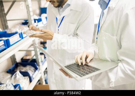 Quality Control at Pressure Sensor Factory Stock Photo