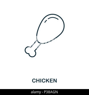 Simple outline Chicken Leg icon. Pixel perfect linear element. Chicken Leg icon outline style for using in mobile app, web UI, print. Stock Photo