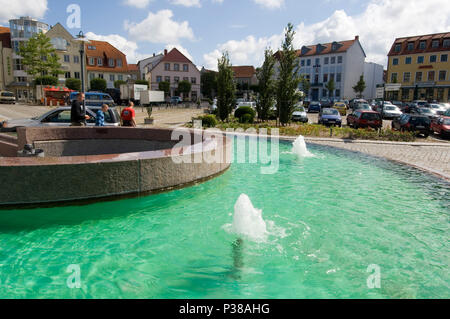 Bergen, Germany, the marketplace in Bergen on Ruegen Stock Photo