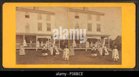 134 Group playing croquet in front of house or boarding house, by Joshua Appleby Williams 3 Stock Photo