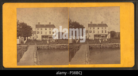 134 Group playing croquet in front of house or boarding house, by Joshua Appleby Williams Stock Photo