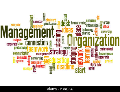 Organization Management, word cloud concept on white background. Stock Photo