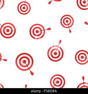 Target aim icon seamless pattern background. Business concept vector illustration. Dartboard sport target symbol pattern. Stock Vector