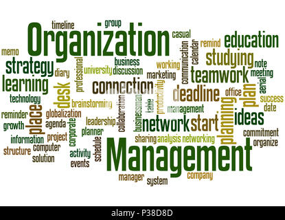 Organization Management, word cloud concept on white background. Stock Photo