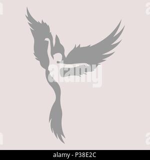 The girl turns into a bird. Vector illustration. The dancer embodies the image of a bird. Stock Vector