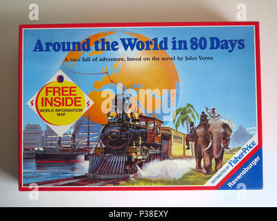 Around the world in 80 days board game Stock Photo