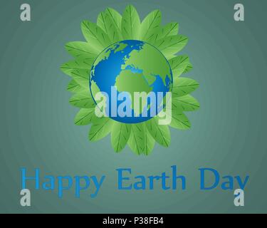 Happy Earth Day. Conceptual vector illustration of the planet Earth. A card by an Earth Day. Stock Vector