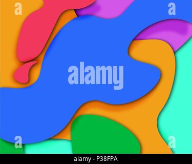 The background made in the paper cut equipment. Bright multi colored vector illustration. Stock Vector