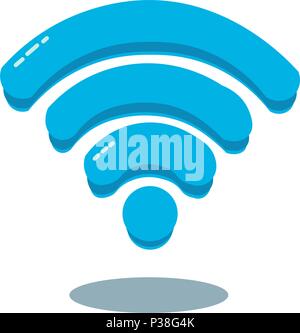 Blue sign of Wi-Fi. Vector illustration. Isolated on a white background. Stock Vector