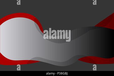 The flowing dark background with bright red accent. Vector illustration. Stock Vector